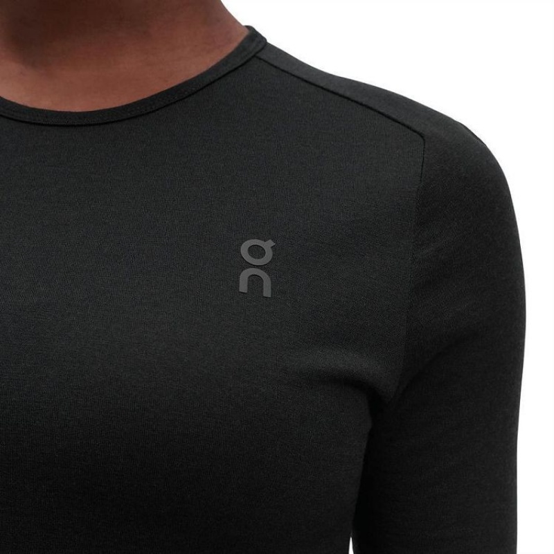 μπλουζακια γυναικεια On Cloud Merino-T Black | GR_ON8681