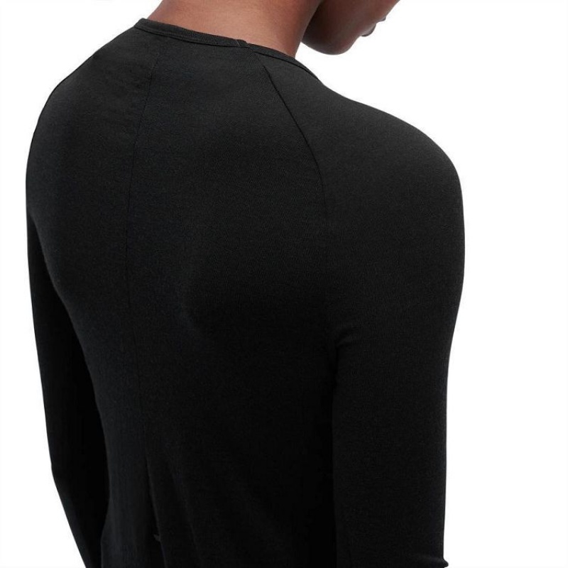 μπλουζακια γυναικεια On Cloud Merino Long-T Black | GR_ON9151