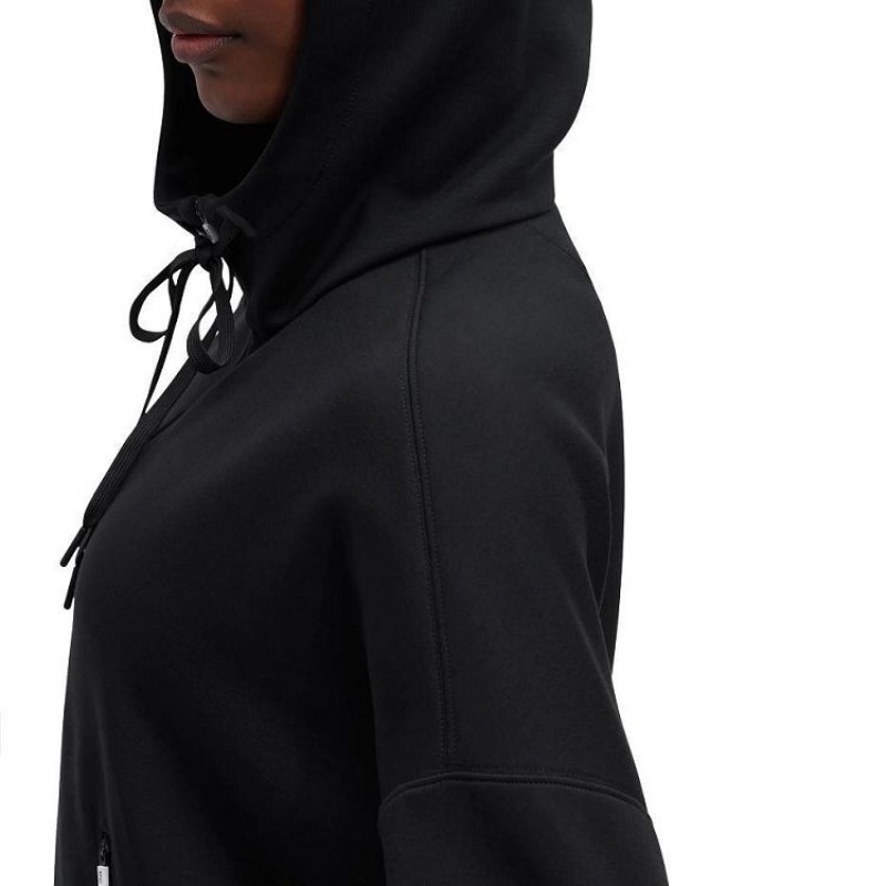 Φουτερ με Κουκουλα γυναικεια On Cloud Zipped Black | GR_ON9078