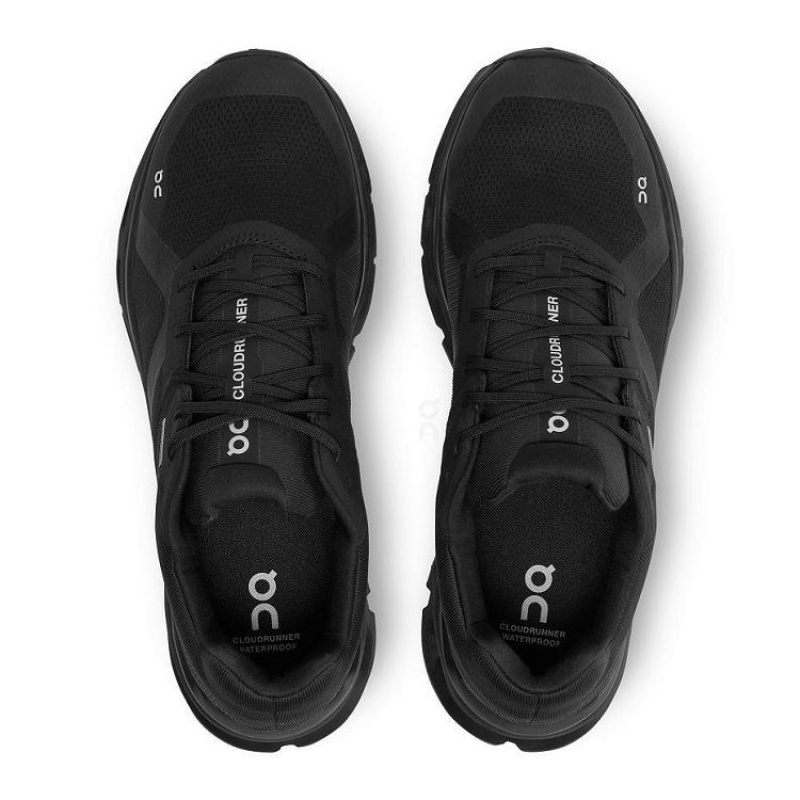 παπουτσια για τρεξιμο σε δρομο ανδρικα On Cloud Cloudrunner Waterproof Black | GR_ON8709